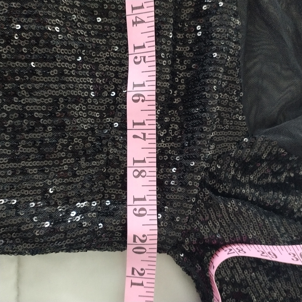 R&M Richards Black Sequins Mesh Dress Special Occasions 14 - Picture 10 of 14